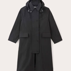 Everlane Women's Oversized Anorak Jacket in Black, Size Extra Small